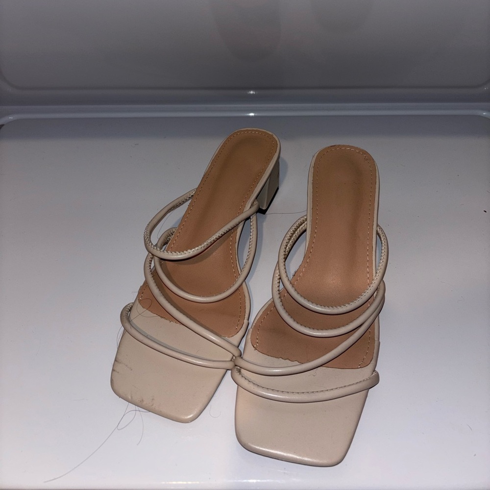 Chic Cream Strappy Heels